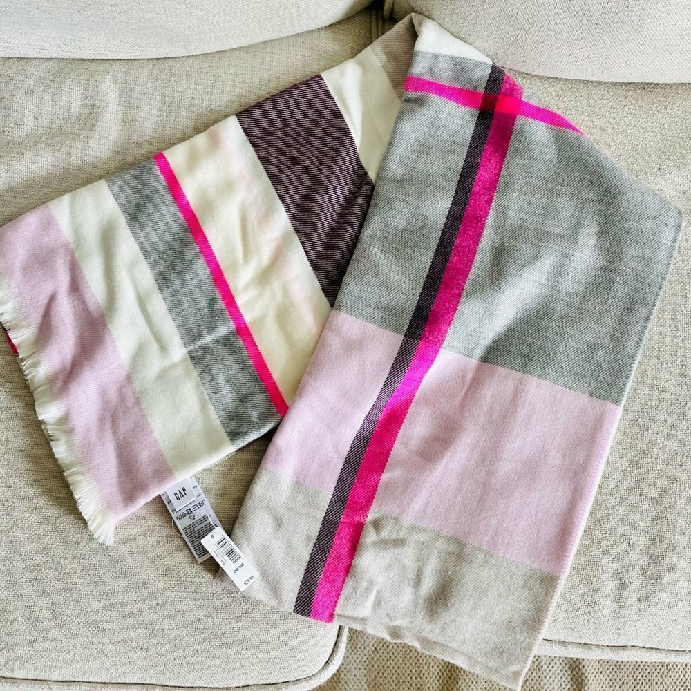 Pink Plaid Scarf  